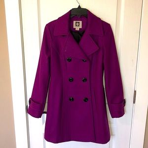 New Anne Klein violet wool coat
